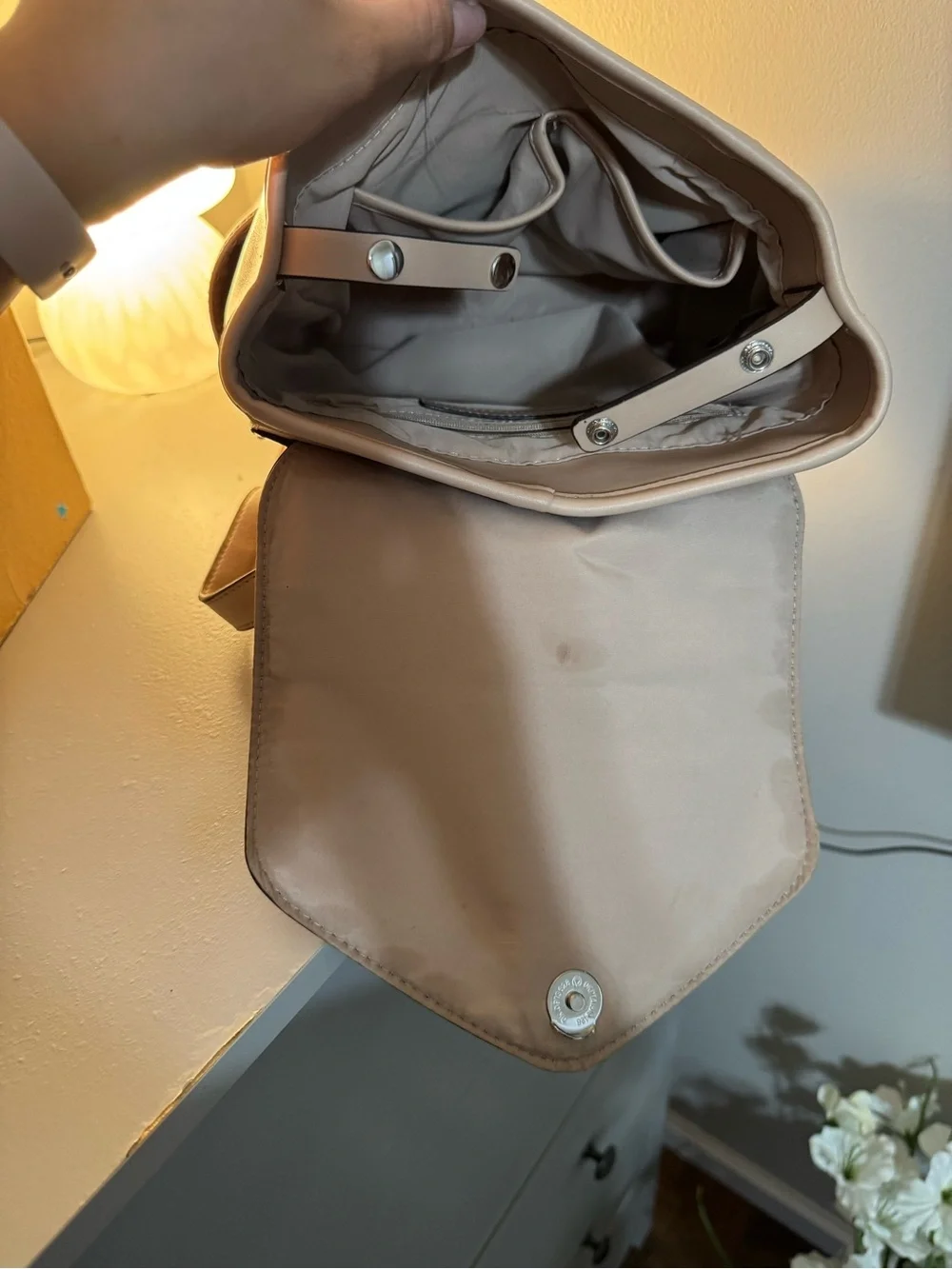 Nine West Taupe-Gray Convertible Top-Handle Backpack
